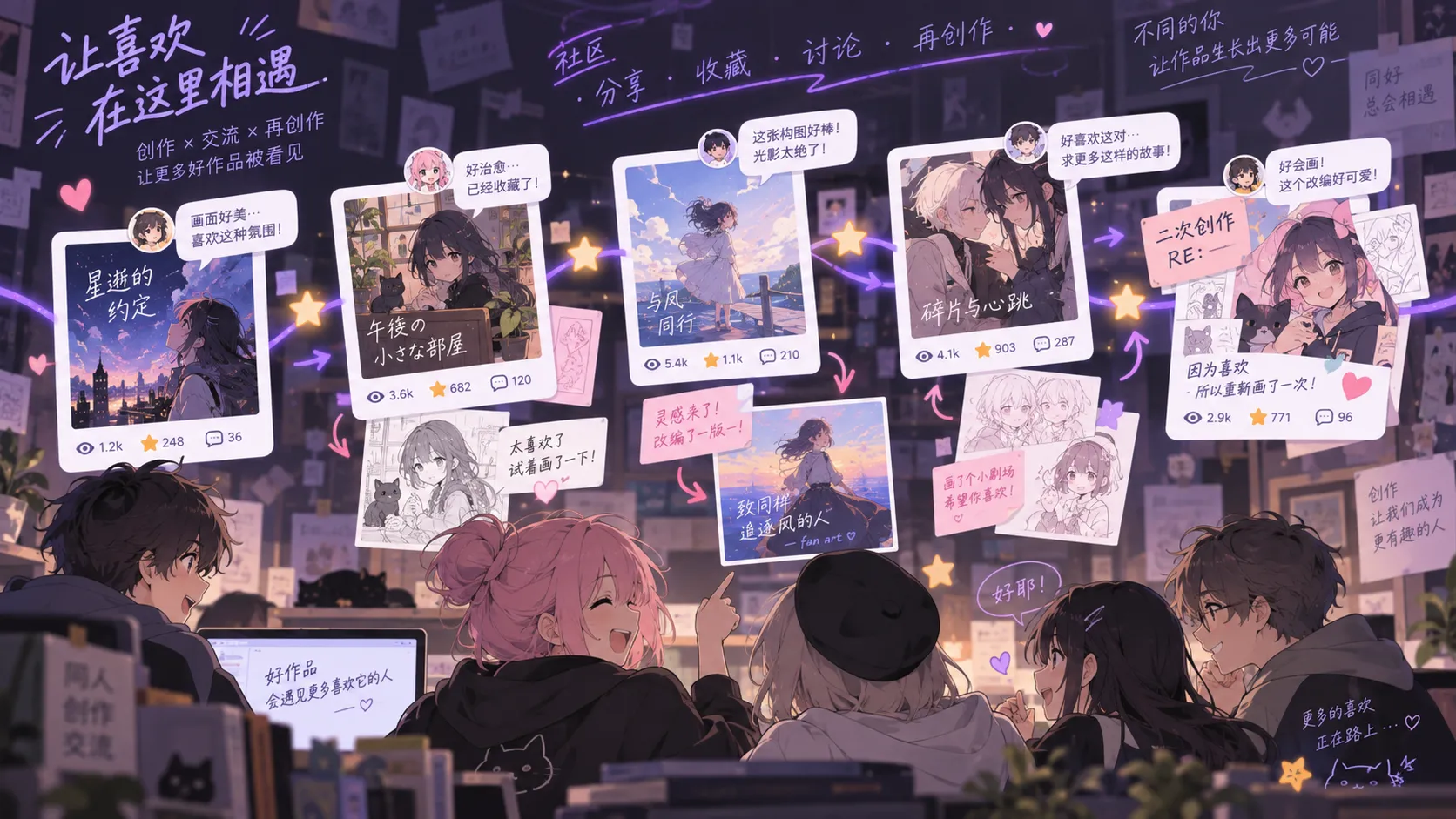 钟楼街区:共同创作同人动漫内容封面